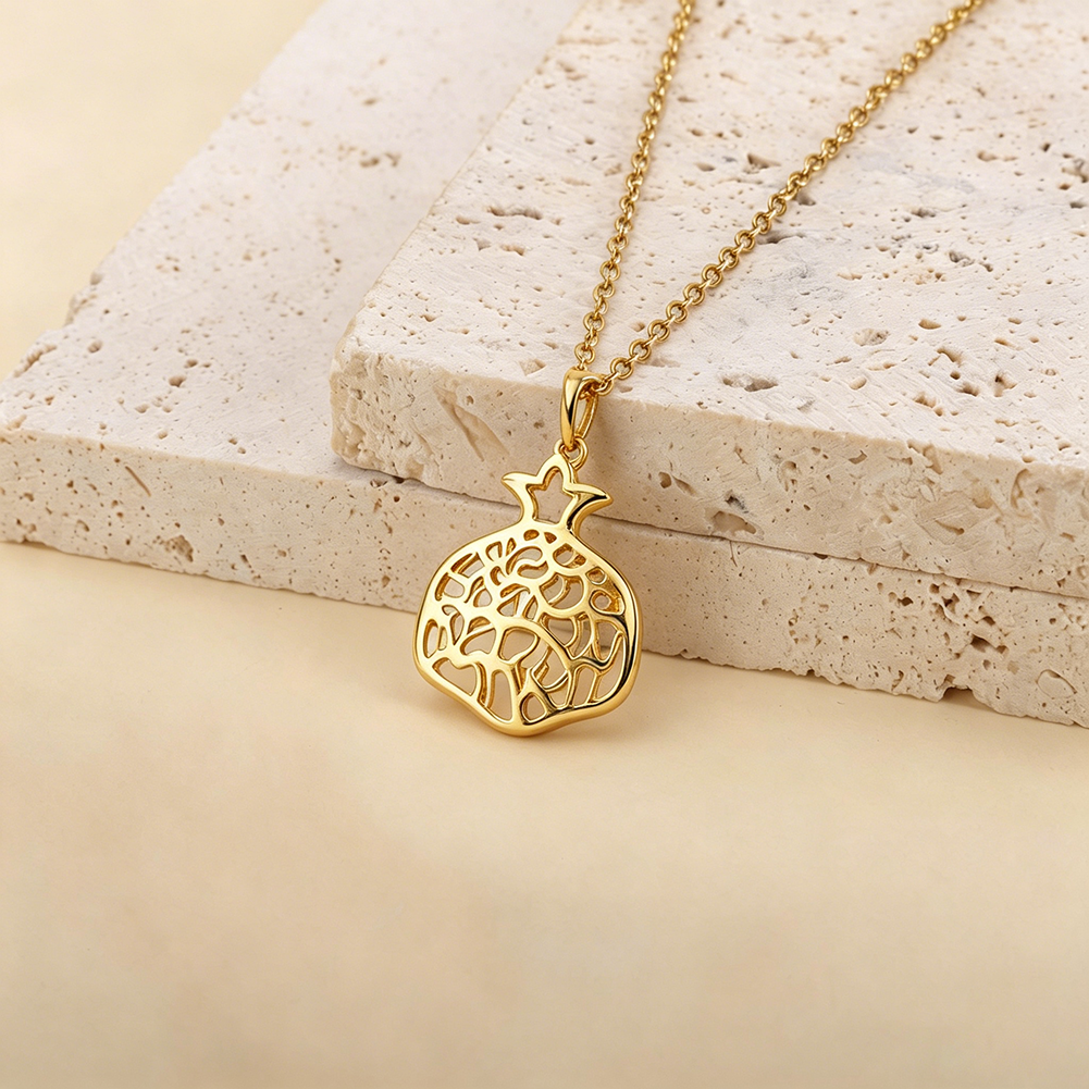 Collier grenade Shema Israël doré