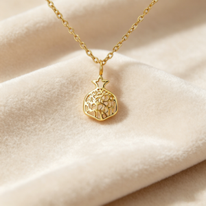 Collier grenade Shema Israël doré