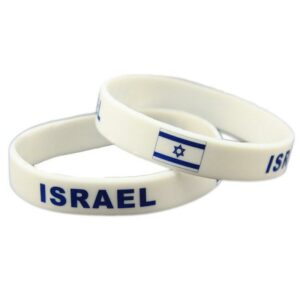 Bracelet silicone Israël blanc lot de 2