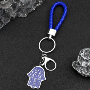 Porte-clés Hamsa bleu Magen David