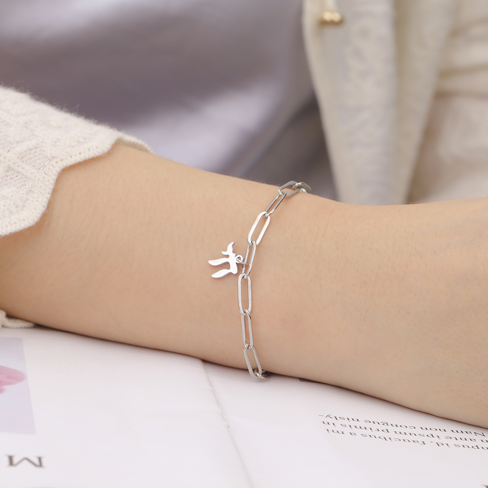 Bracelet Chai à maillons argentés