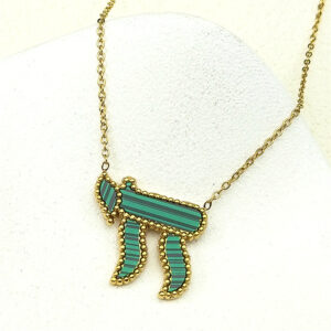 Collier Chai vert et doré