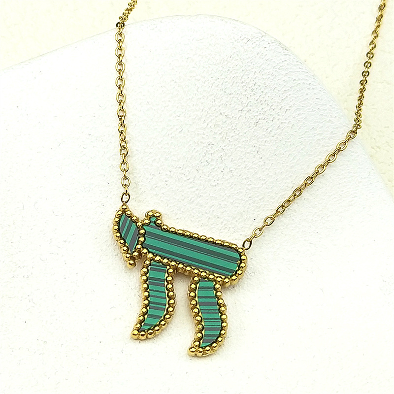 Collier Chai vert et doré