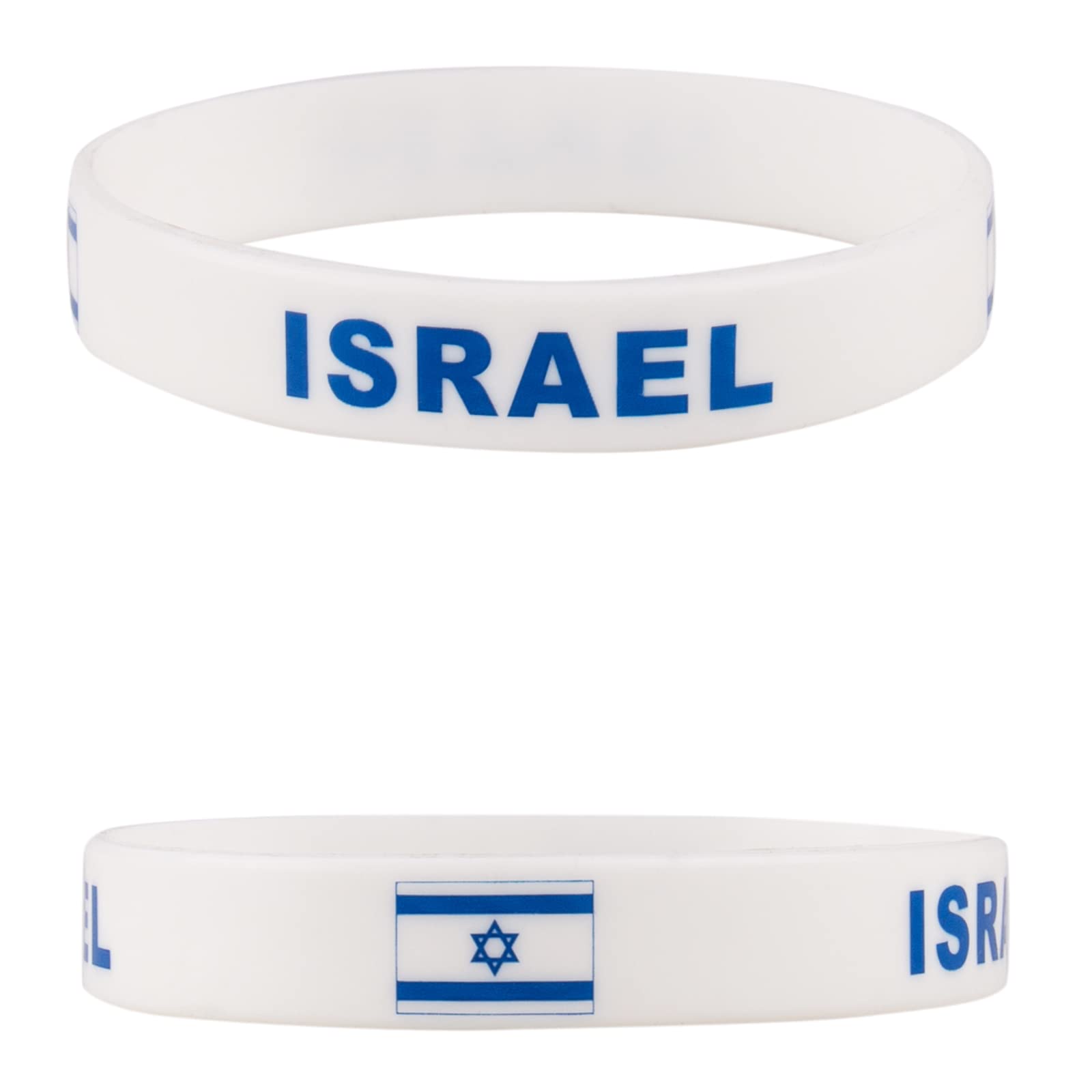 Bracelet silicone Israël blanc lot de 2
