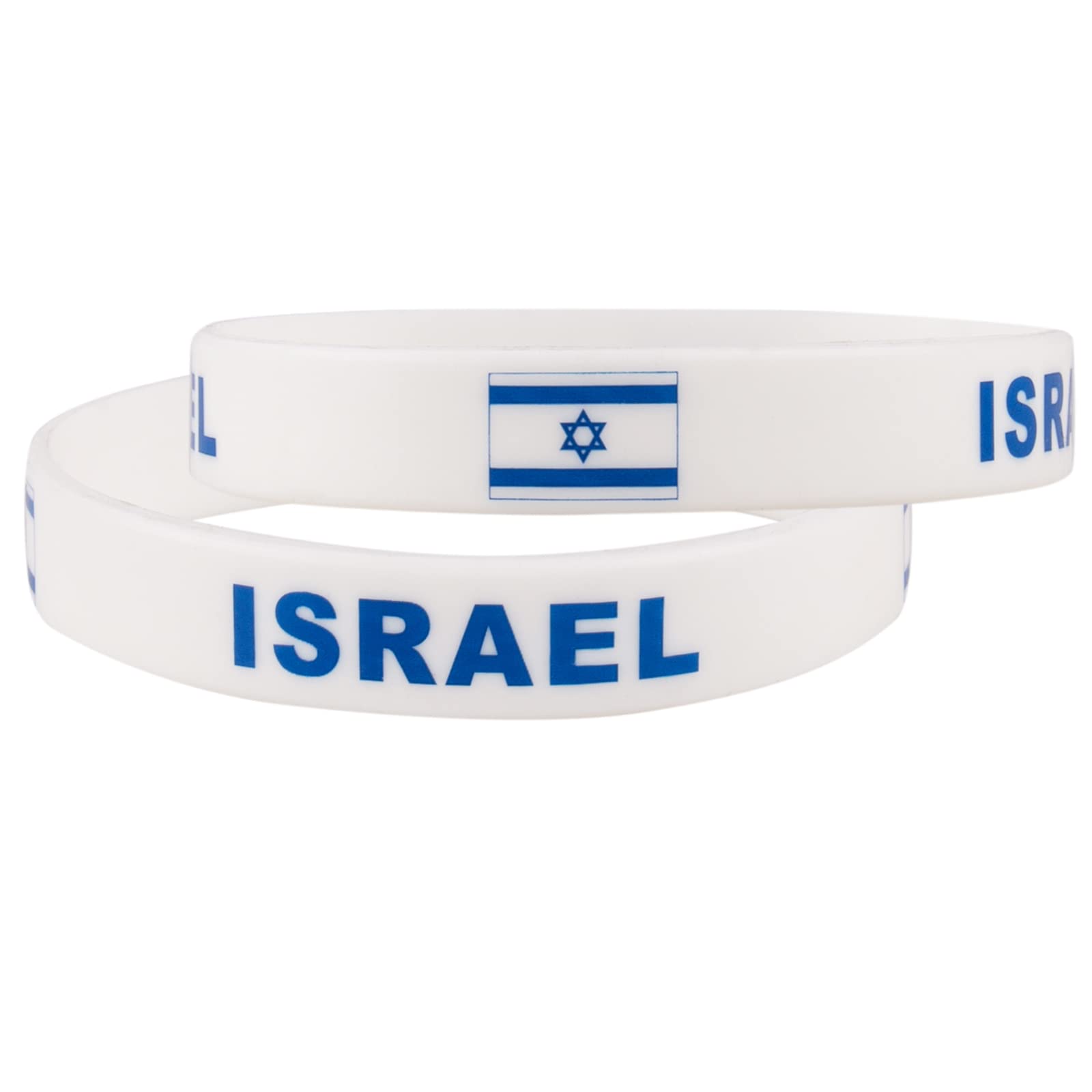 Bracelet silicone Israël blanc lot de 2