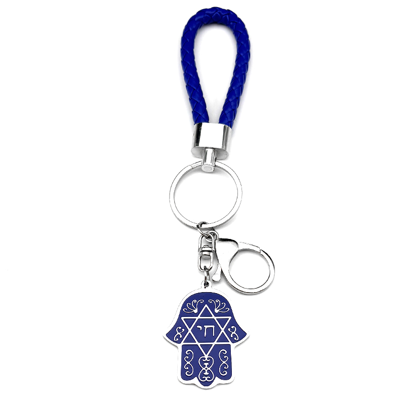 Porte-clés Hamsa bleu Magen David