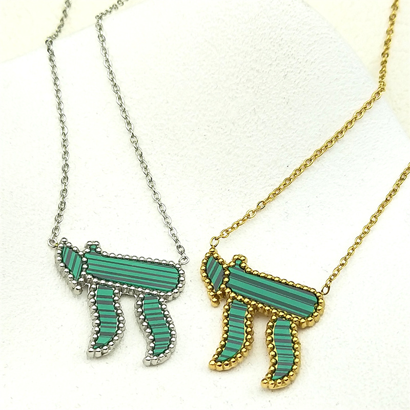 Collier Chai vert et doré