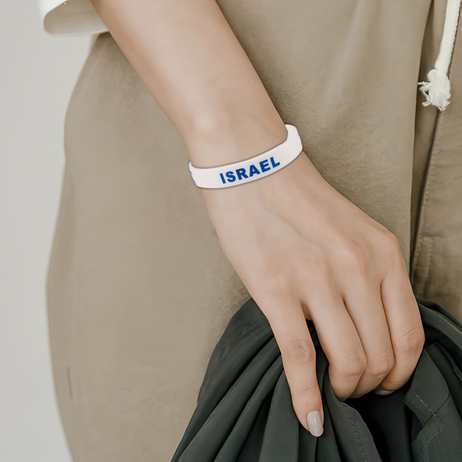 Bracelet silicone Israël blanc lot de 2