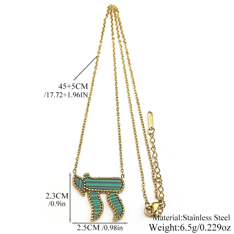 Collier Chai vert et doré