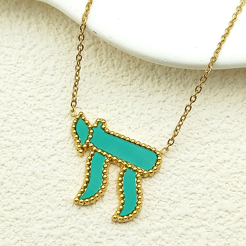 Collier Chai vert et doré